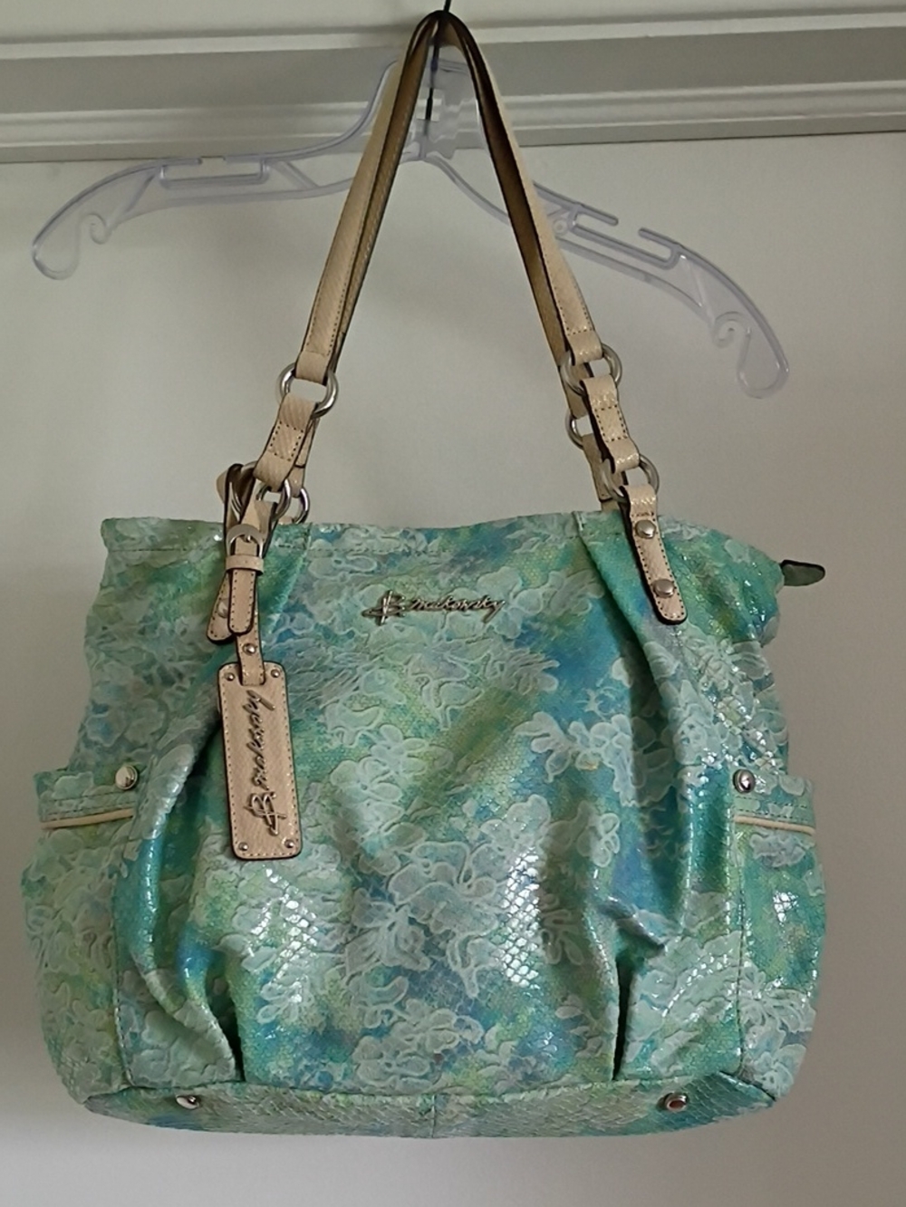 B. Makowsky Floral Leather Shoulder Bag